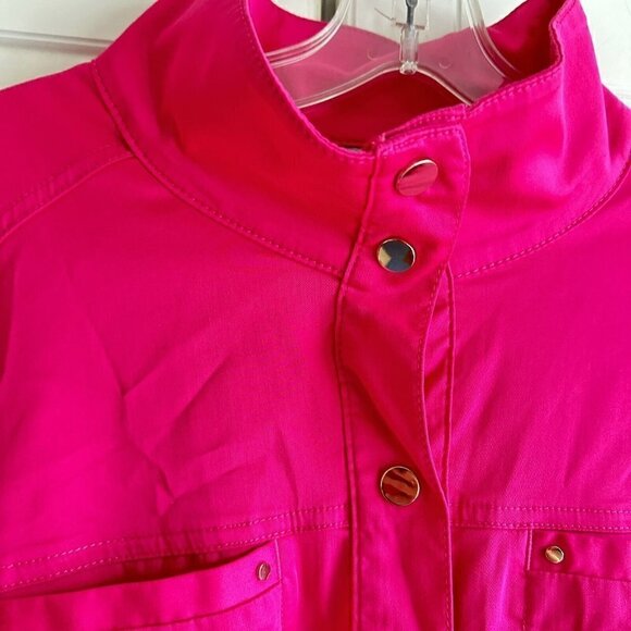 Chicos Pink Jacket‎ Womens Size 2 Button Long Sleeve Blouse - Picture 3 of 9
